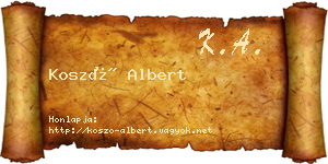 Koszó Albert névjegykártya
