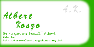 albert koszo business card